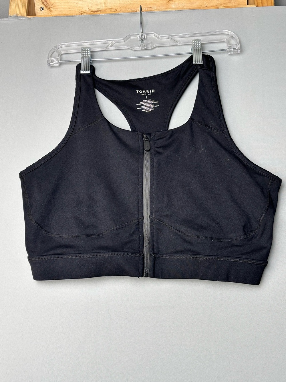 Torrid Active Front-Zip Black Sports Bra Womens Plus Size 1